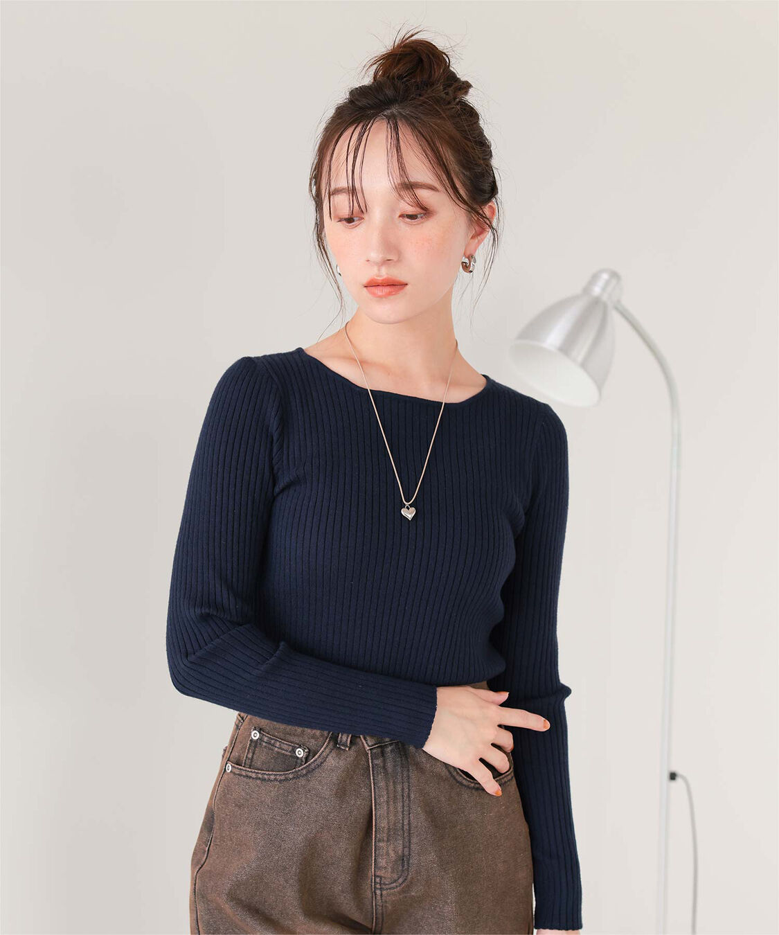 titivate「ボートネックリブ編みニット」|ニット・セーター|