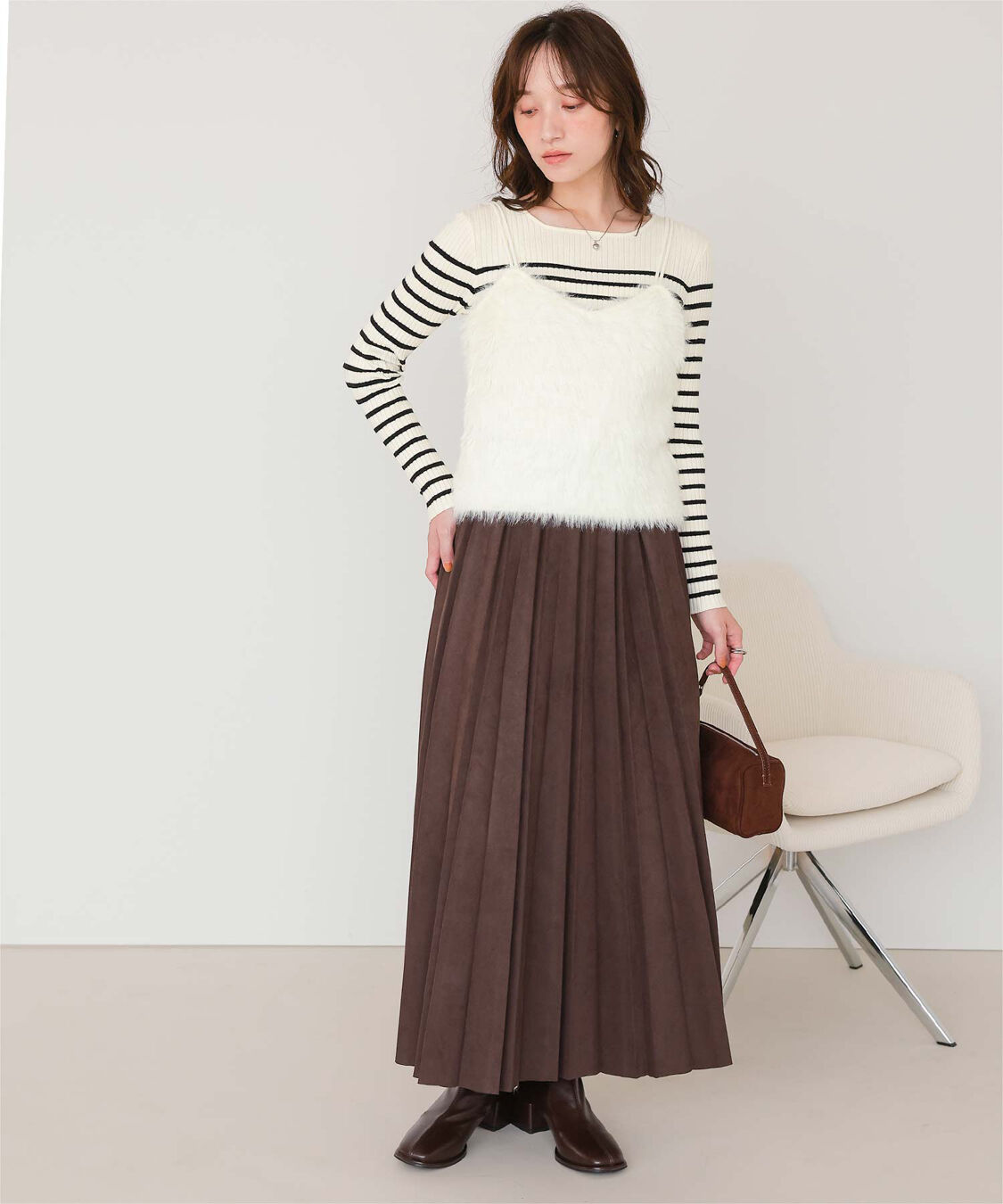 titivate「ボートネックリブ編みニット」|ニット・セーター|