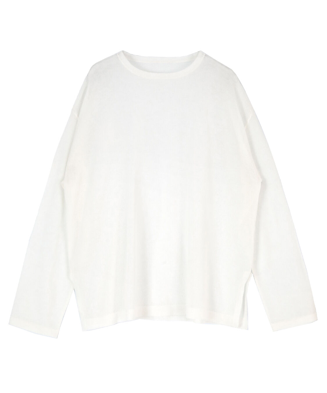 titivate「サイドスリットシアーニットプルオーバー」|ニット・セーター|オフホワイト