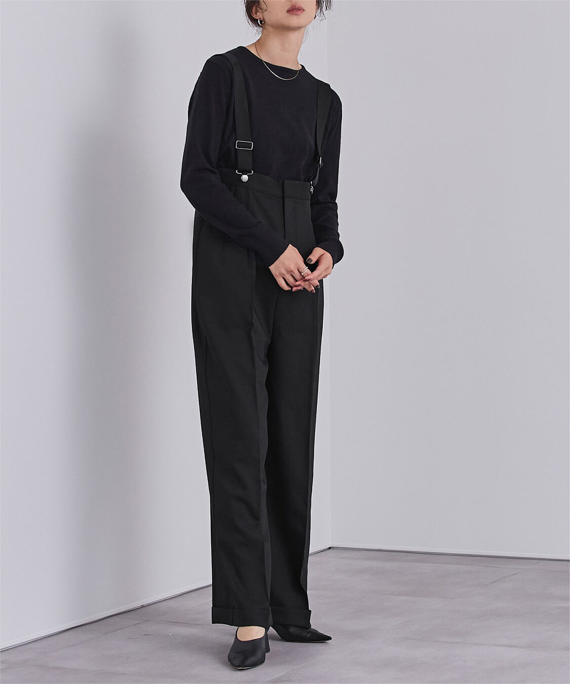 ur's「センタープレスダブルサロペットパンツ」|オールインワン|