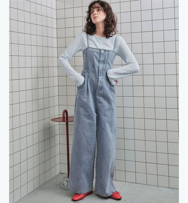 titivate「キャミソールデニムオールインワン」|デニム|