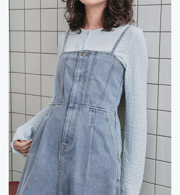 titivate「キャミソールデニムオールインワン」|デニム|