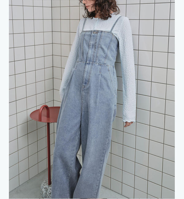 titivate「キャミソールデニムオールインワン」|デニム|