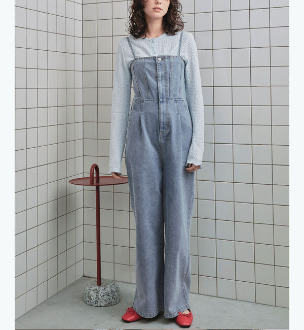 titivate「キャミソールデニムオールインワン」|デニム|