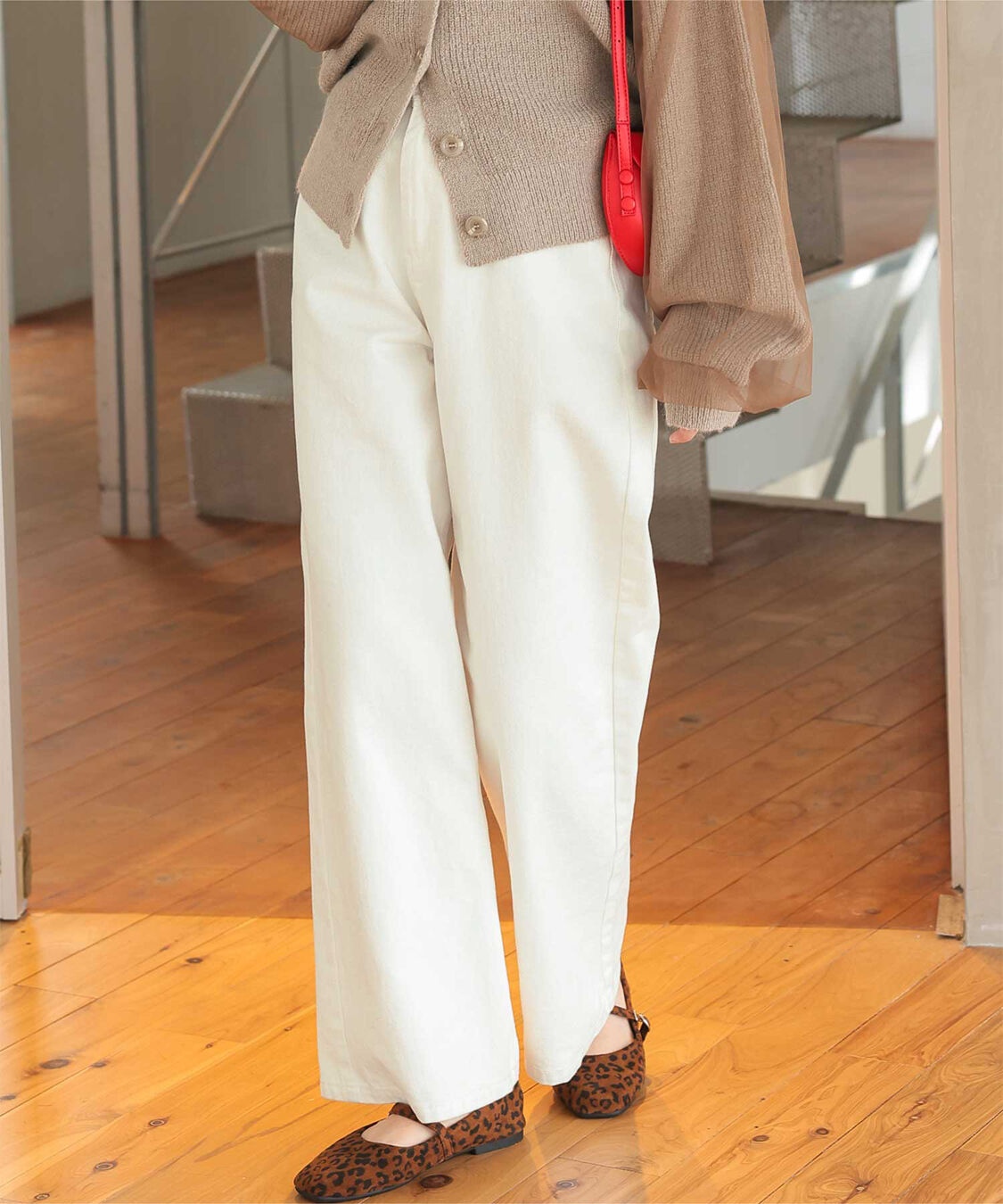 titivate「ワイドデニムパンツ」|デニム|オフホワイト