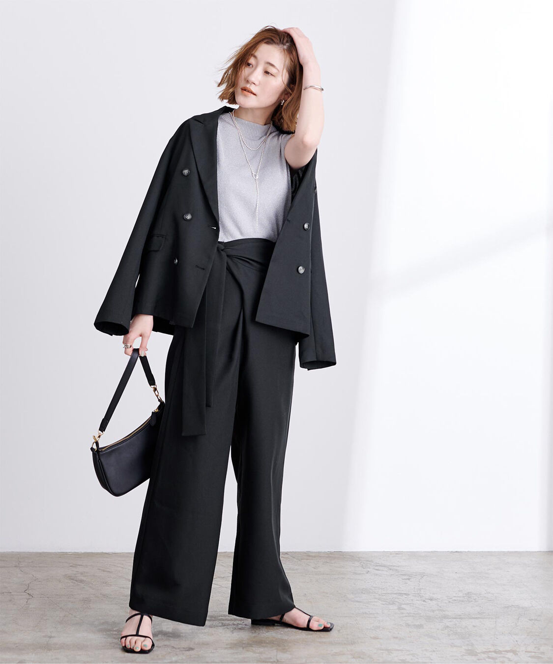 ur's「リネンライクダブルブレストジャケット」|テーラードジャケット|