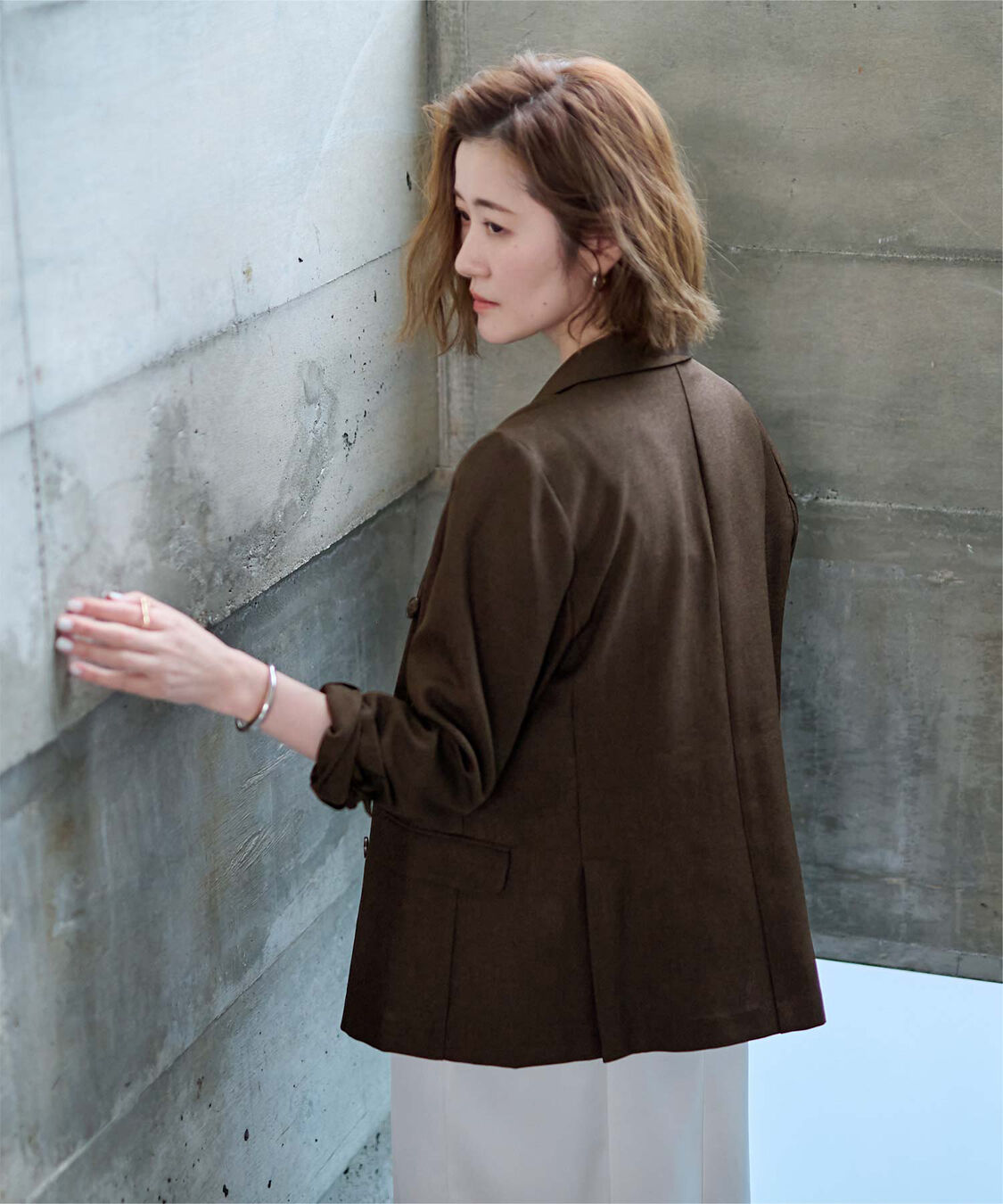 ur's「リネンライクダブルブレストジャケット」|テーラードジャケット|