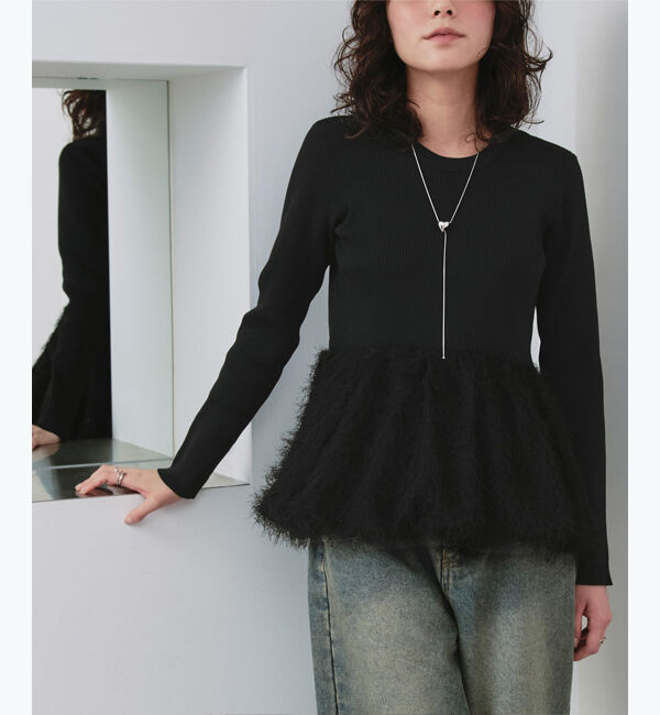 titivate「ドッキングペプラムニットトップス」|ニット・セーター|