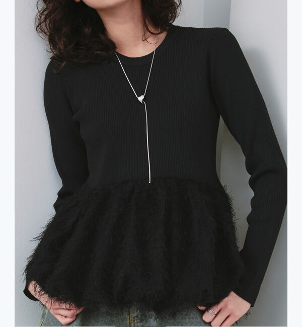 titivate「ドッキングペプラムニットトップス」|ニット・セーター|