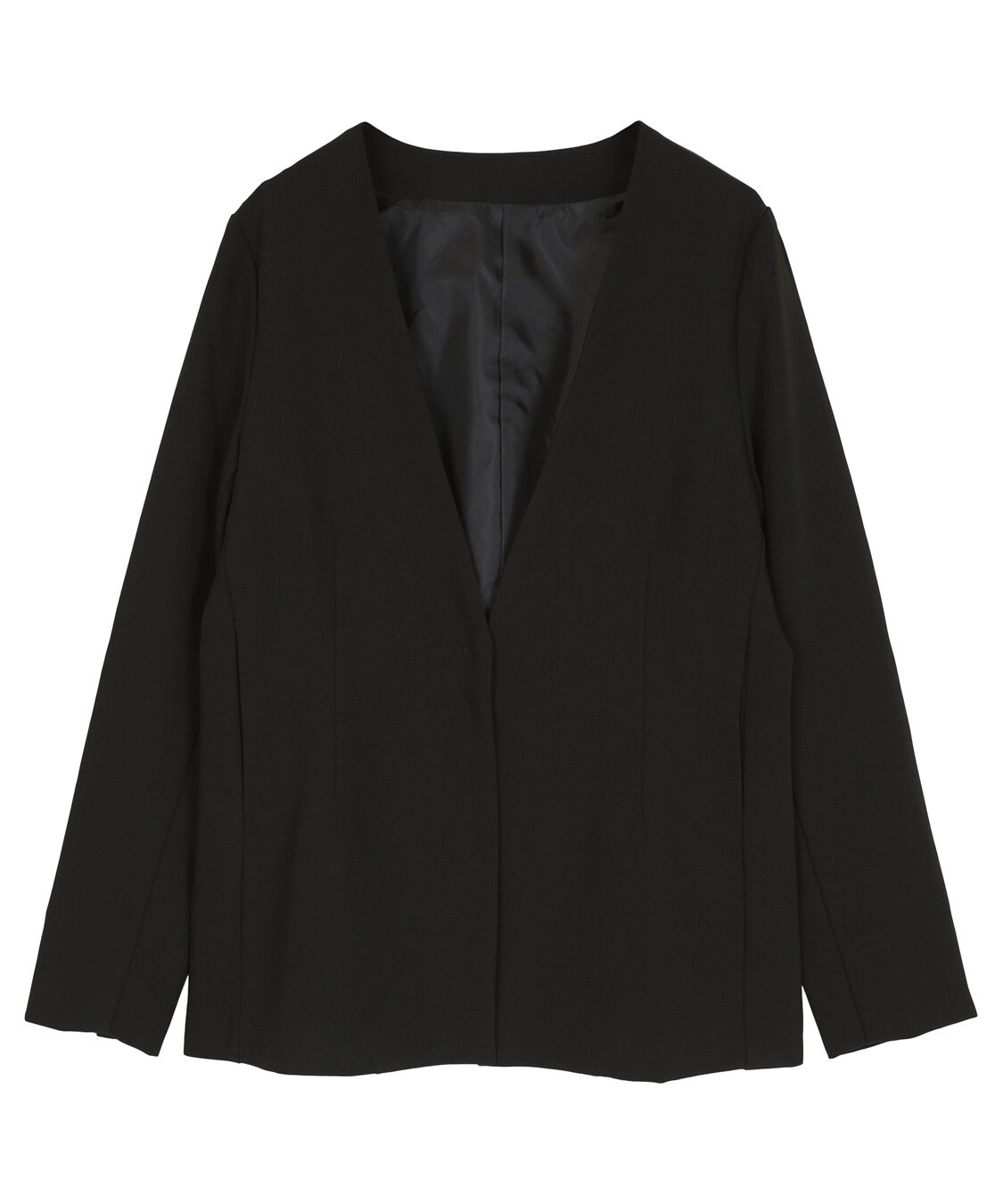 ur's「ベーシックカラーレスジャケット」|ノーカラージャケット|ブラック