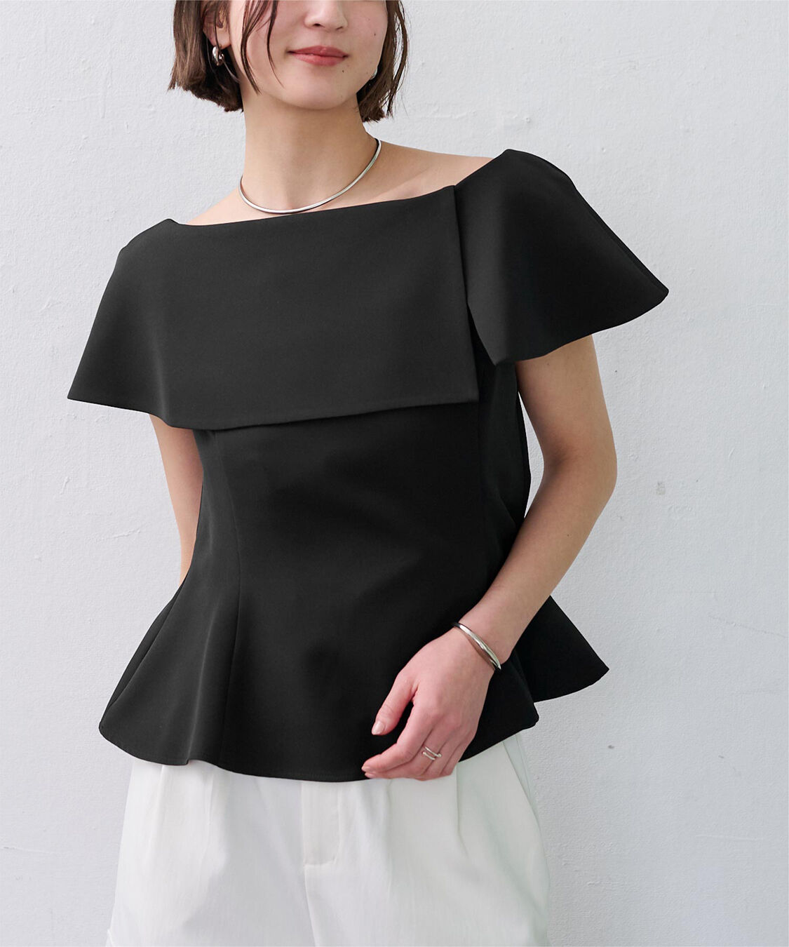 ur's「ケープデザインペプラムトップス」|シャツ・ブラウス|