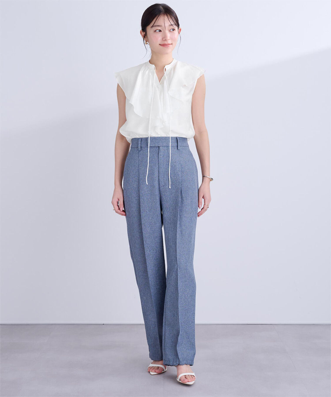 ur's「ラッフルデザインフレンチスリーブブラウス」|シャツ・ブラウス|