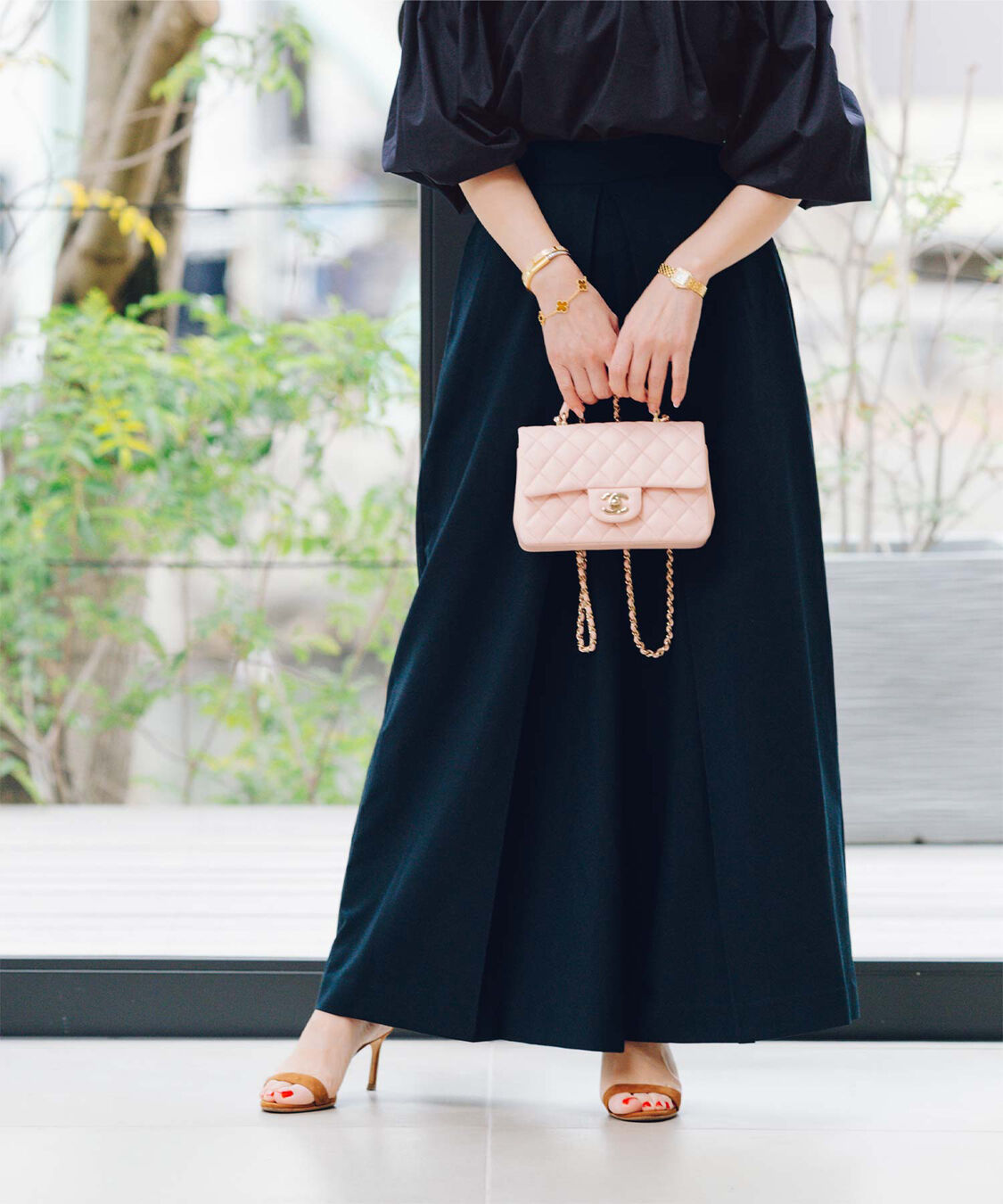 ur's「【星玲奈さんコラボアイテム】フロントタックハイウエストワイドパンツ」|スラックス|