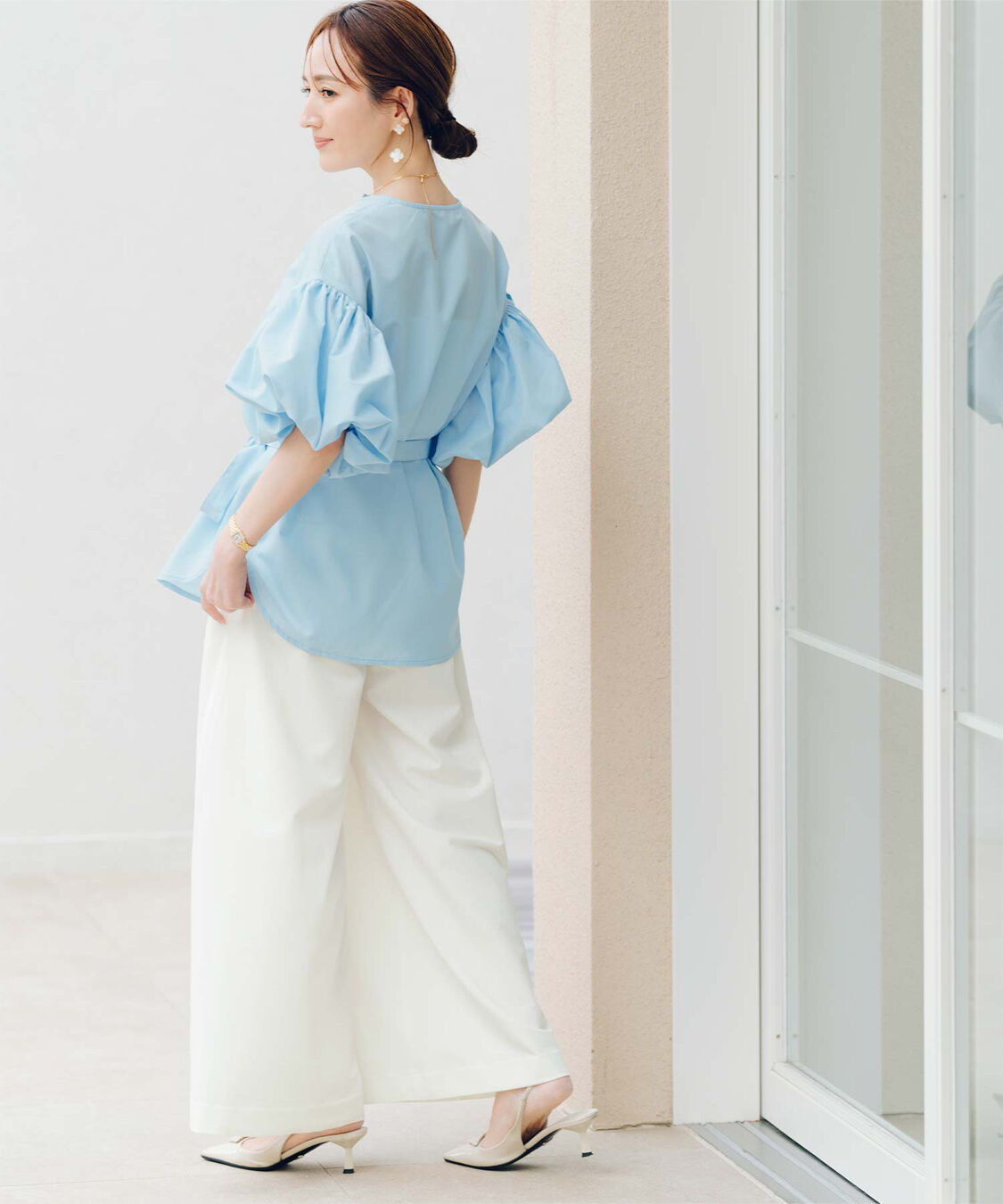 ur's「【星玲奈さんコラボアイテム】フロントタックハイウエストワイドパンツ」|スラックス|