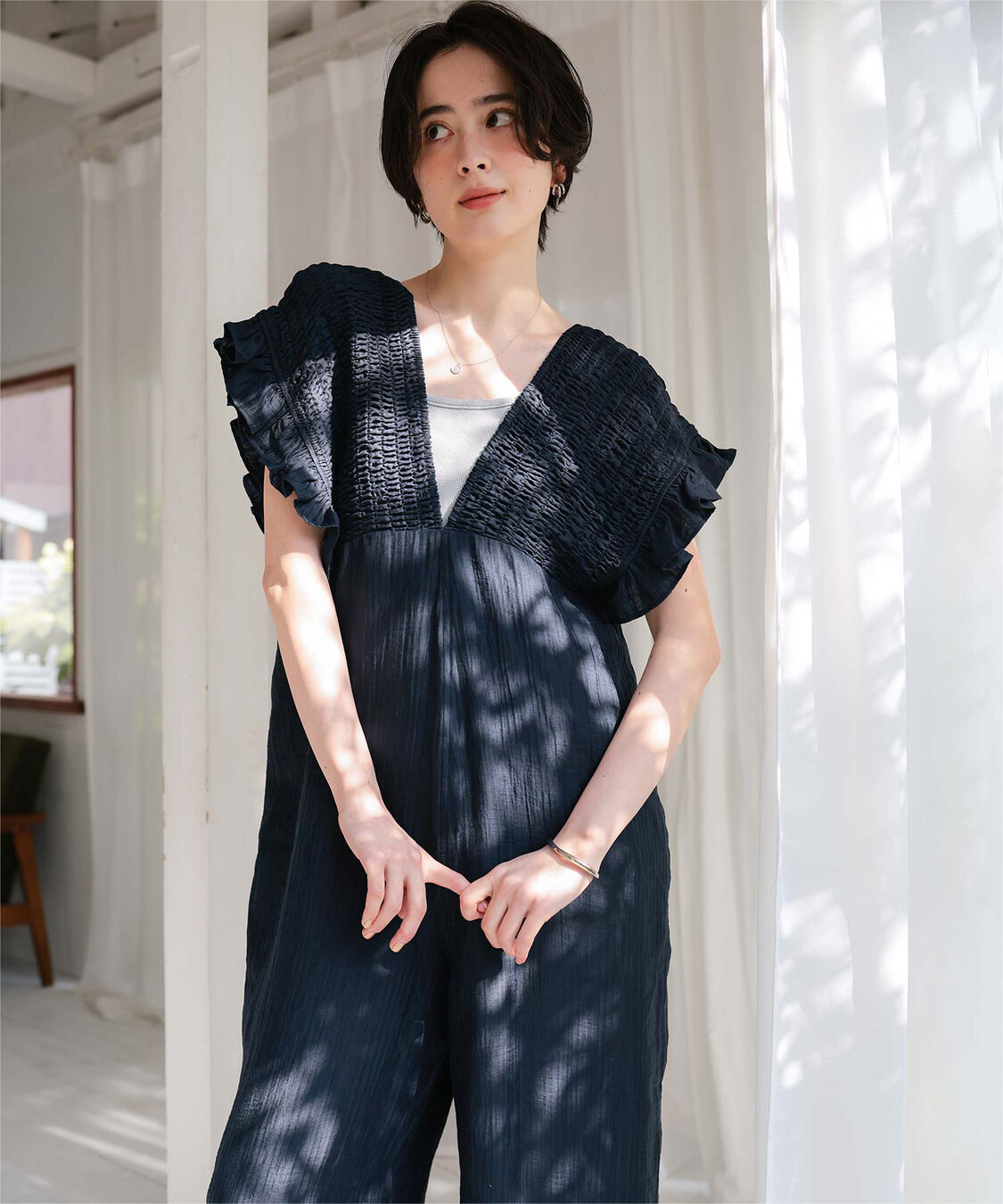 titivate「シャーリングフリルオールインワン」|オールインワン|