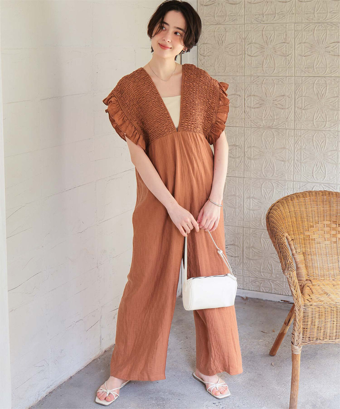 titivate「シャーリングフリルオールインワン」|オールインワン|