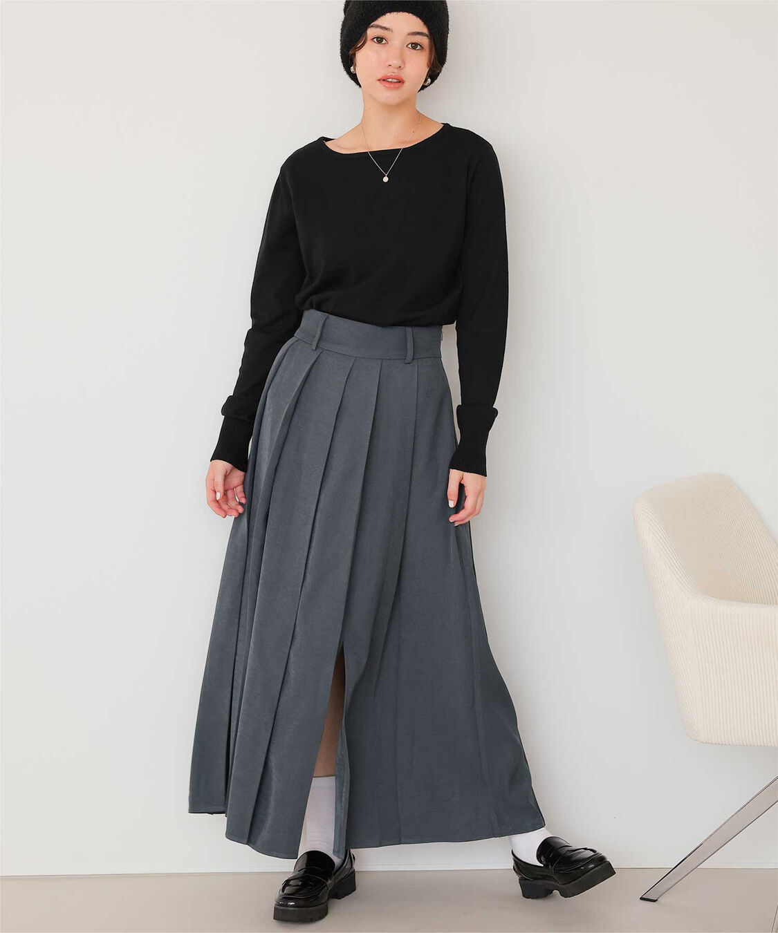 titivate「なめらか手触りカシミヤタッチボートネックニット」|ニット・セーター|