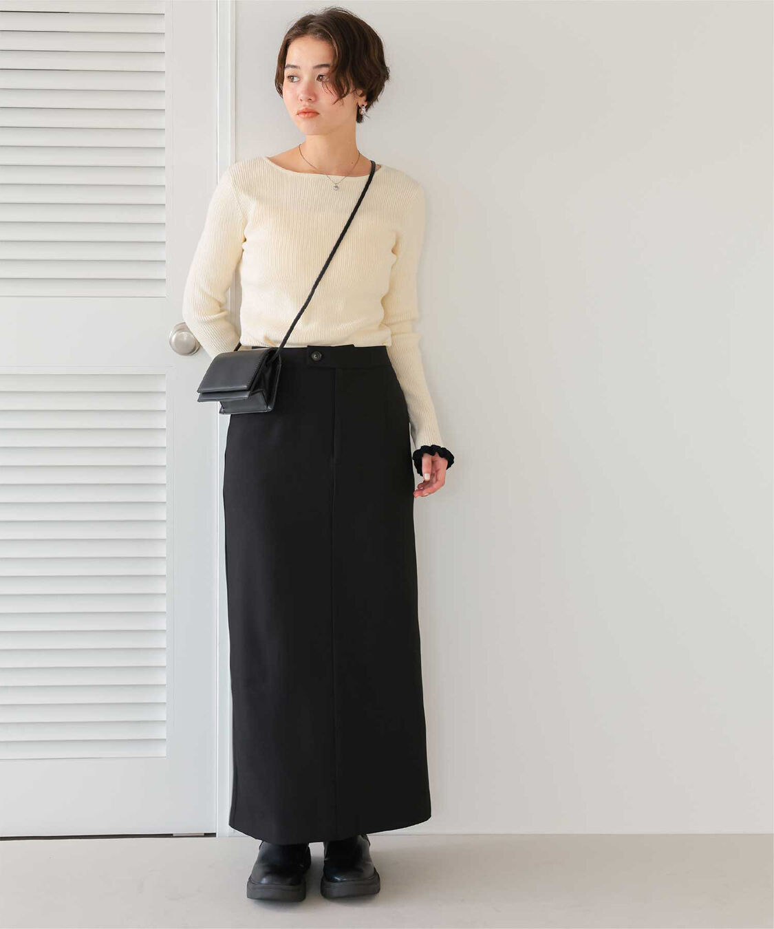 titivate「ふわっとタッチフリルスリーブリブニット」|ニット・セーター|