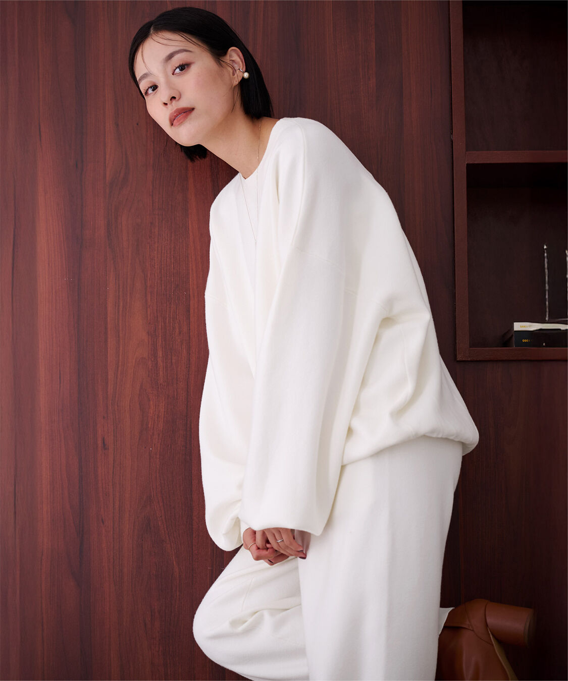 ur's「【黒川翼さんコラボアイテム】スウェットライクオーバーサイズニット」|ニット・セーター|ホワイト