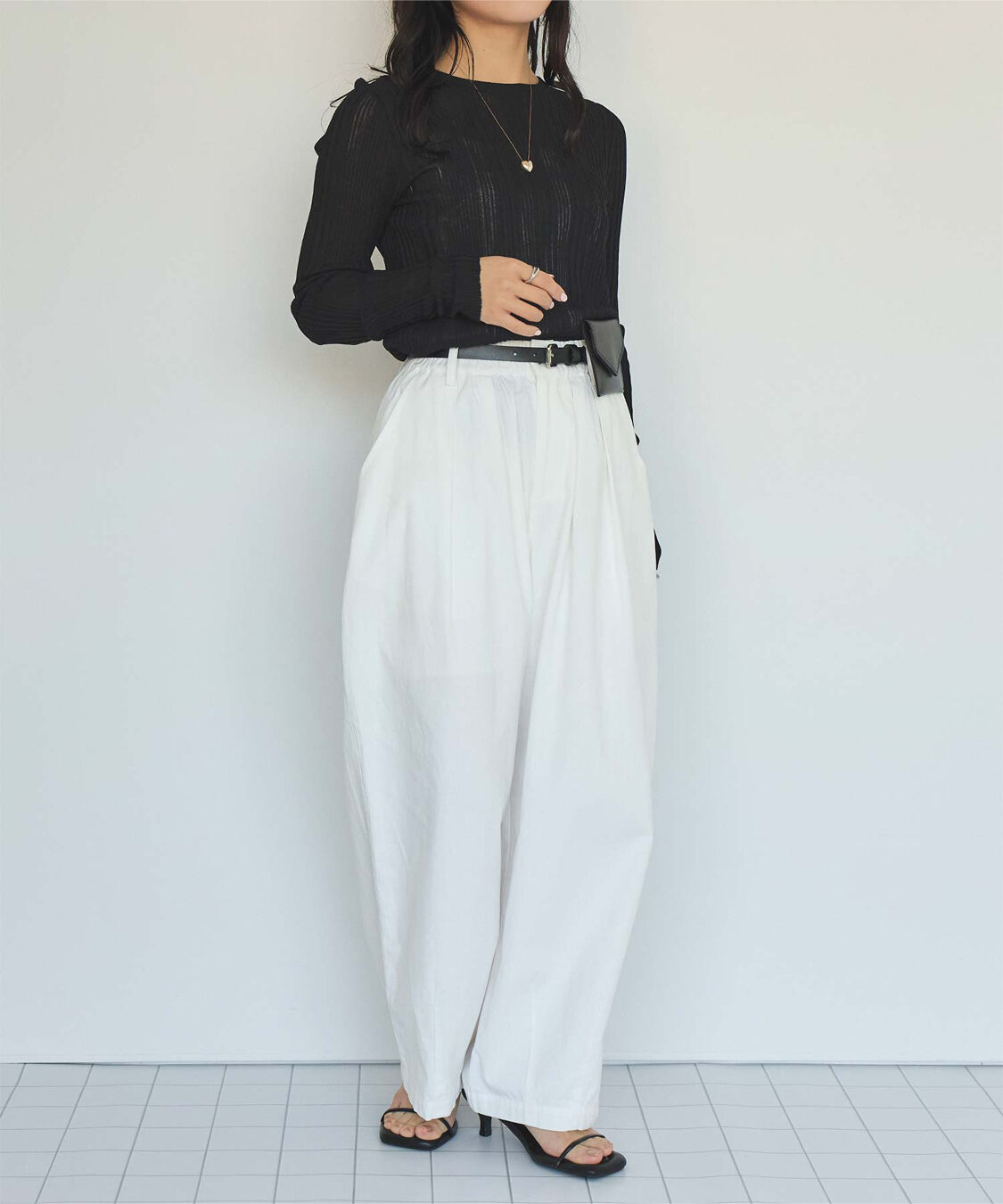 titivate「クルーネックランダムリブシアーニット」|ニット・セーター|