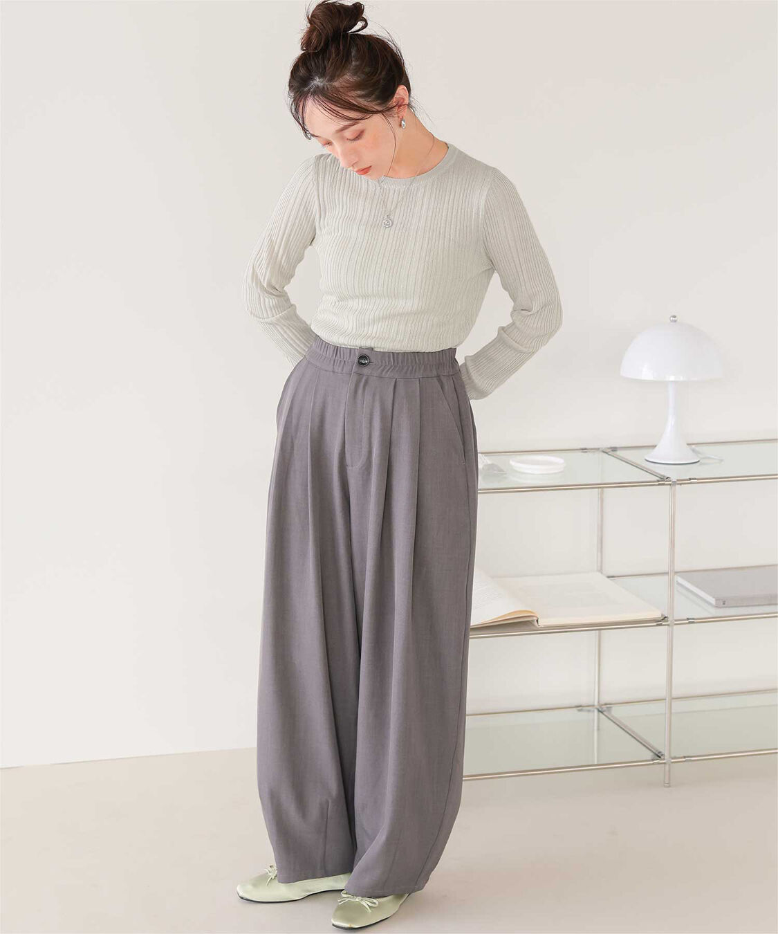 titivate「クルーネックランダムリブシアーニット」|ニット・セーター|