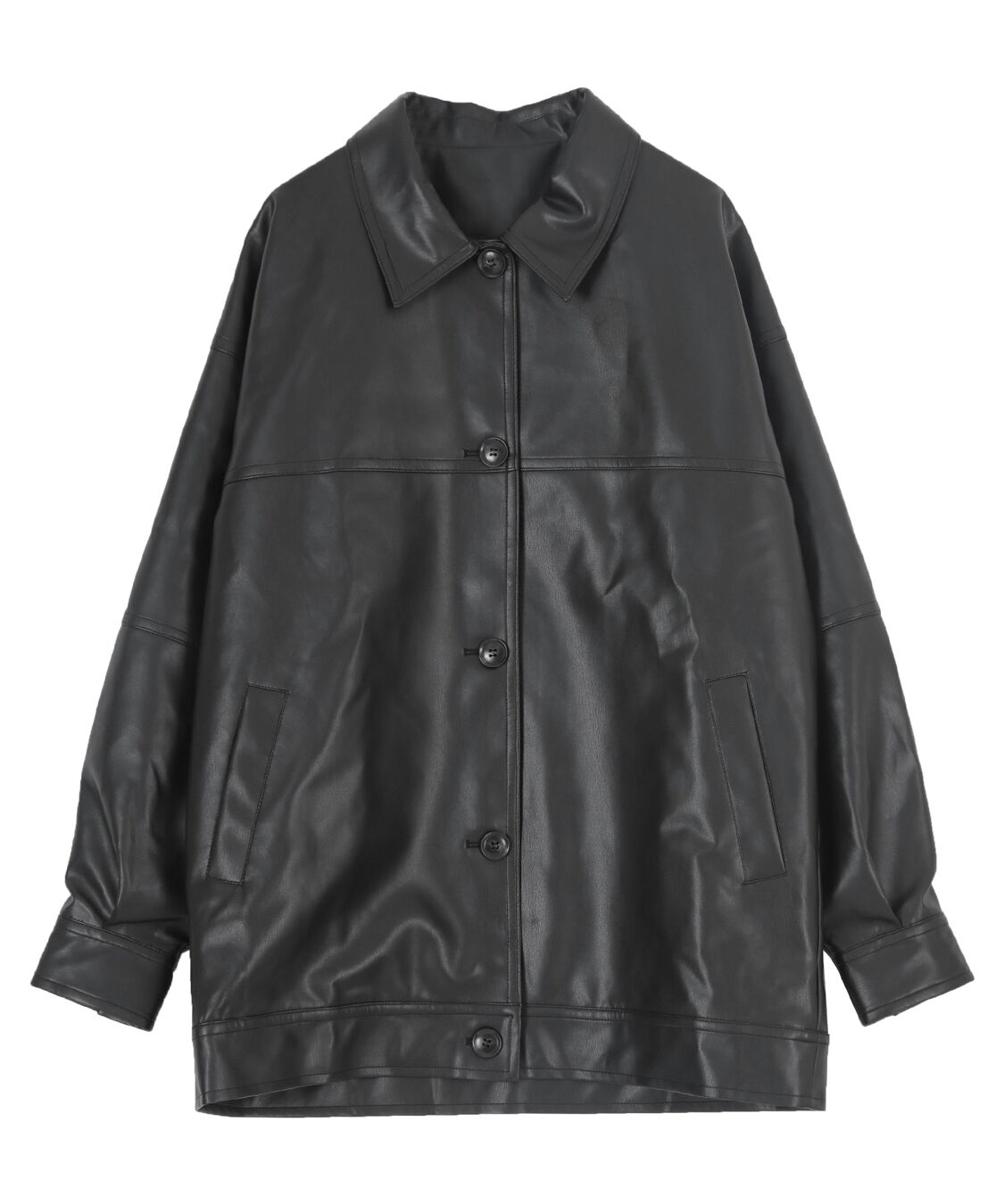 titivate「襟付フェイクレザージャケット」|その他|