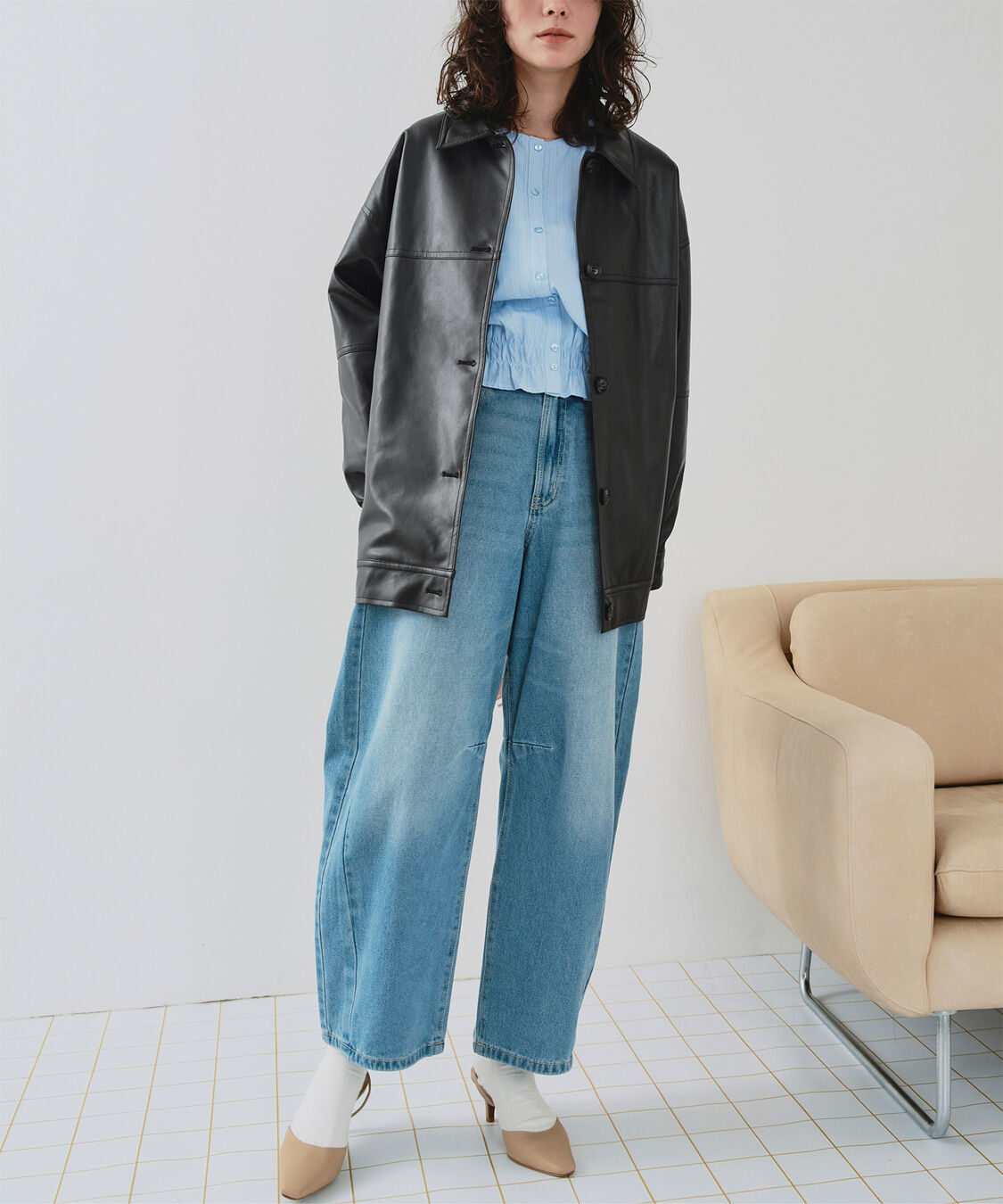 titivate「襟付フェイクレザージャケット」|その他|