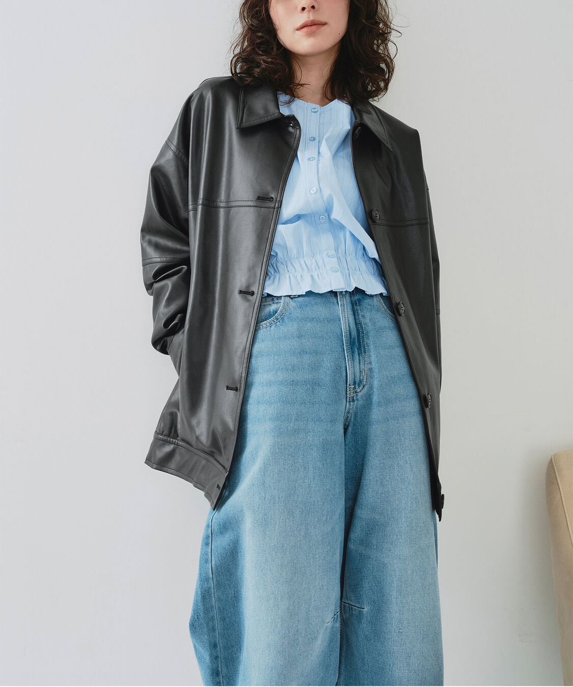 titivate「襟付フェイクレザージャケット」|その他|
