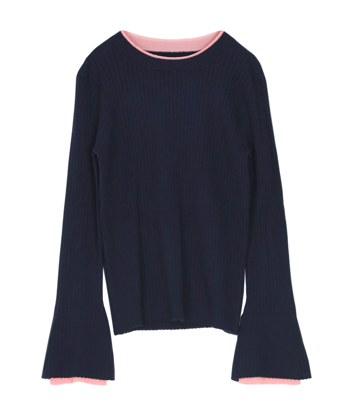 titivate「配色シアードッキングフレアスリーブリブニット」|ニット・セーター|