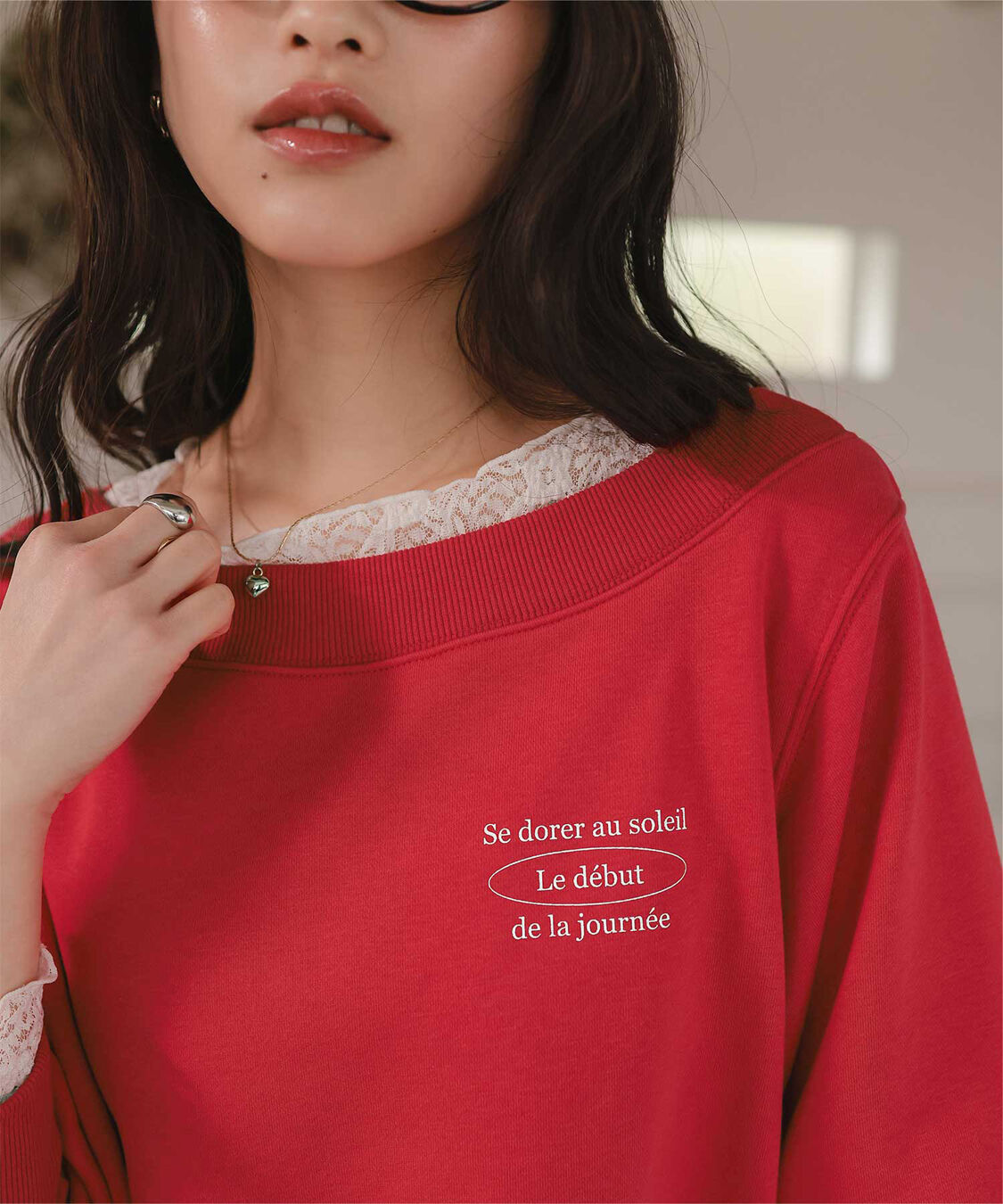 titivate「オフショルダースウェットプルオーバー」|スウェット・ジャージ|