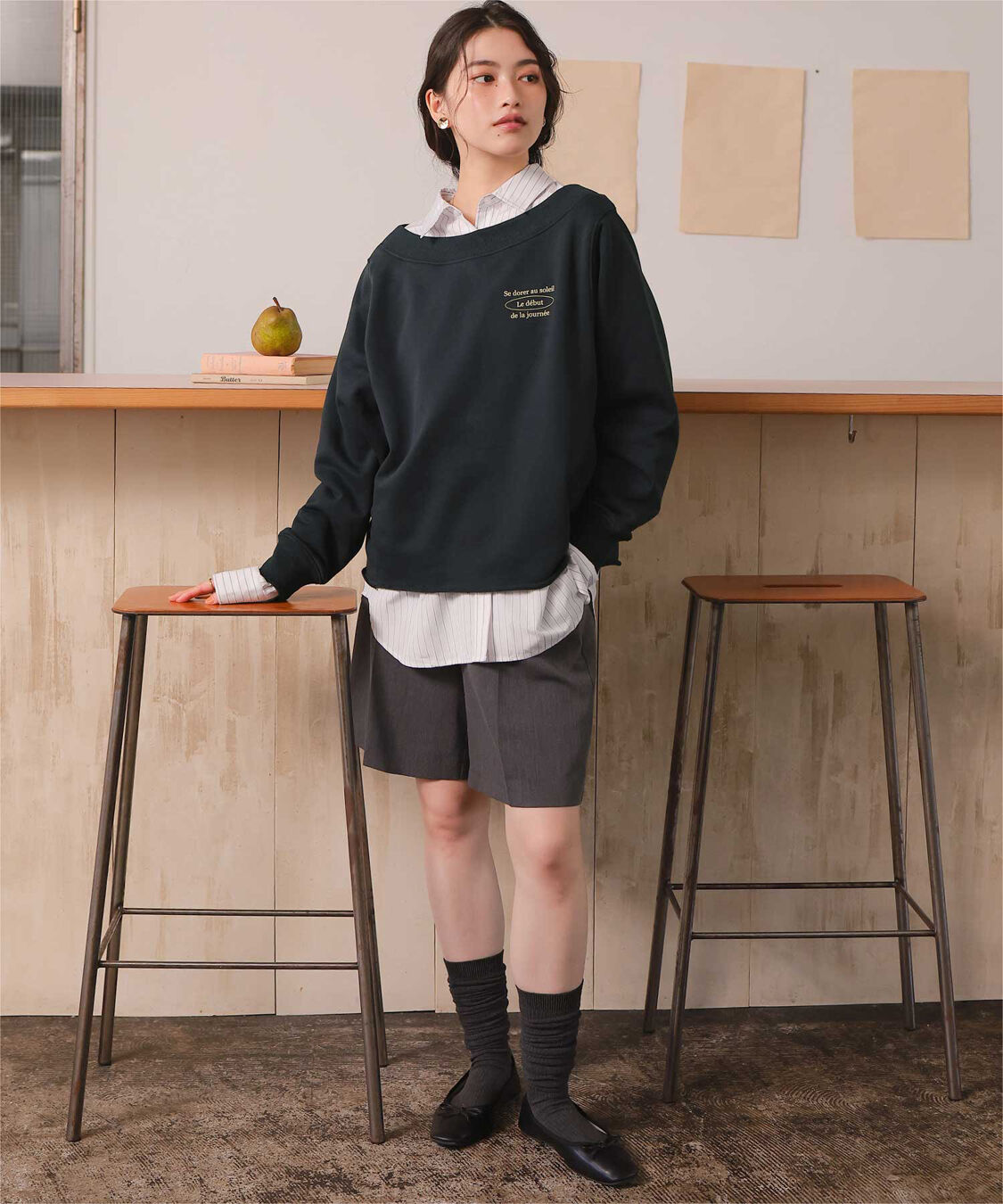 titivate「オフショルダースウェットプルオーバー」|スウェット・ジャージ|