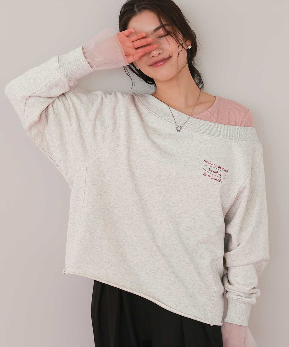 titivate「オフショルダースウェットプルオーバー」|スウェット・ジャージ|オートミール2