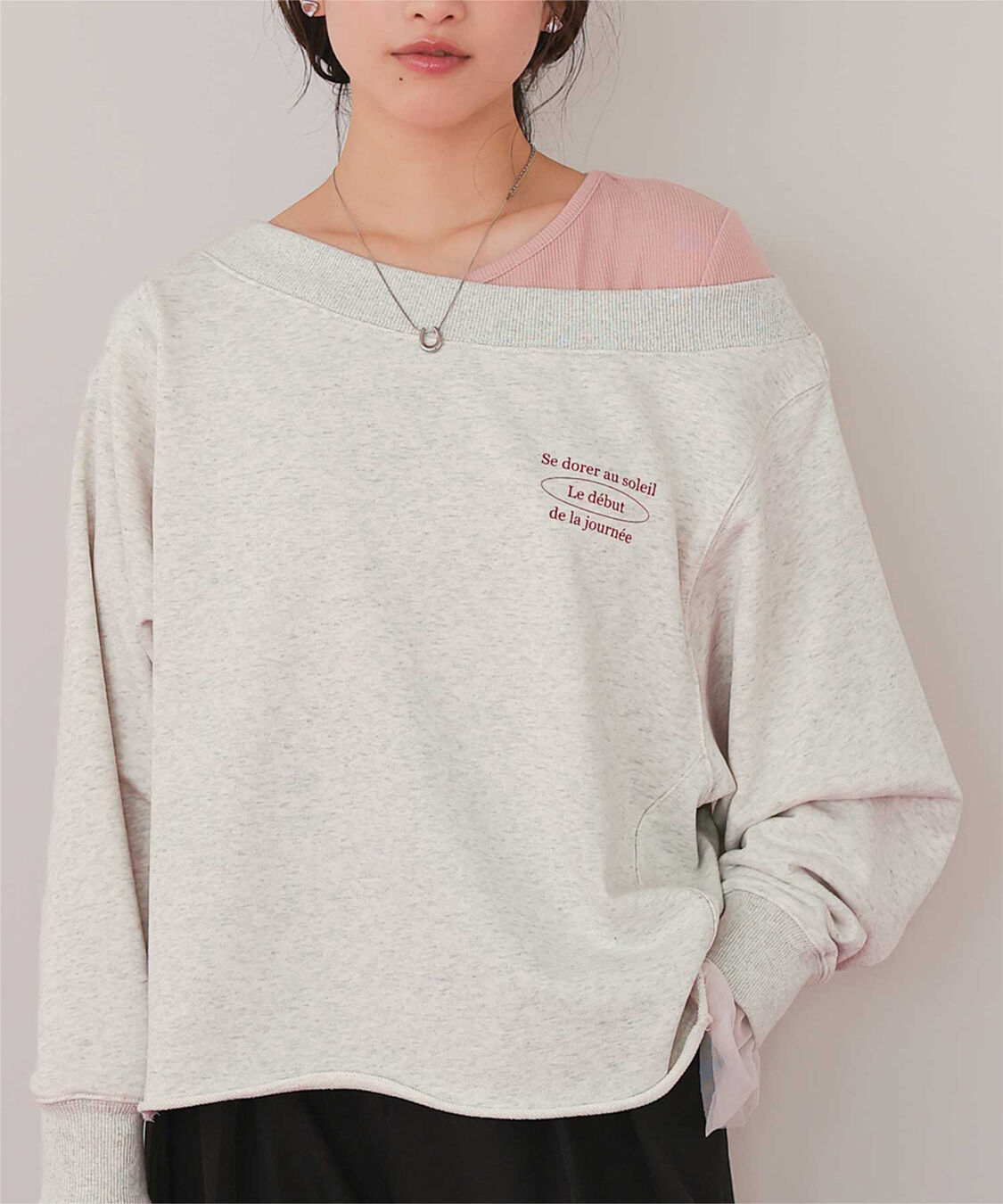 titivate「オフショルダースウェットプルオーバー」|スウェット・ジャージ|