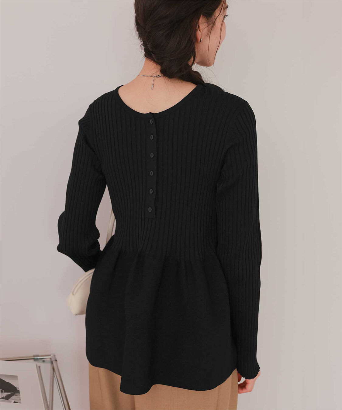 titivate「前後2wayヘンリーネックペプラムニットトップス」|ニット・セーター|