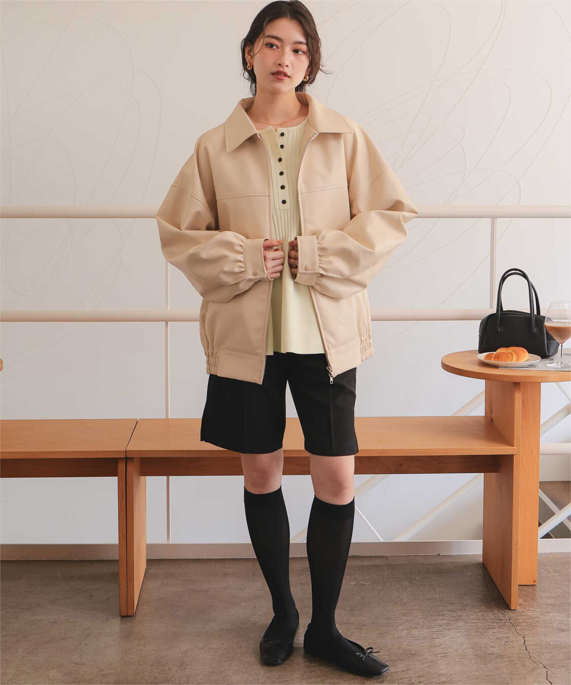 titivate「前後2wayヘンリーネックペプラムニットトップス」|ニット・セーター|