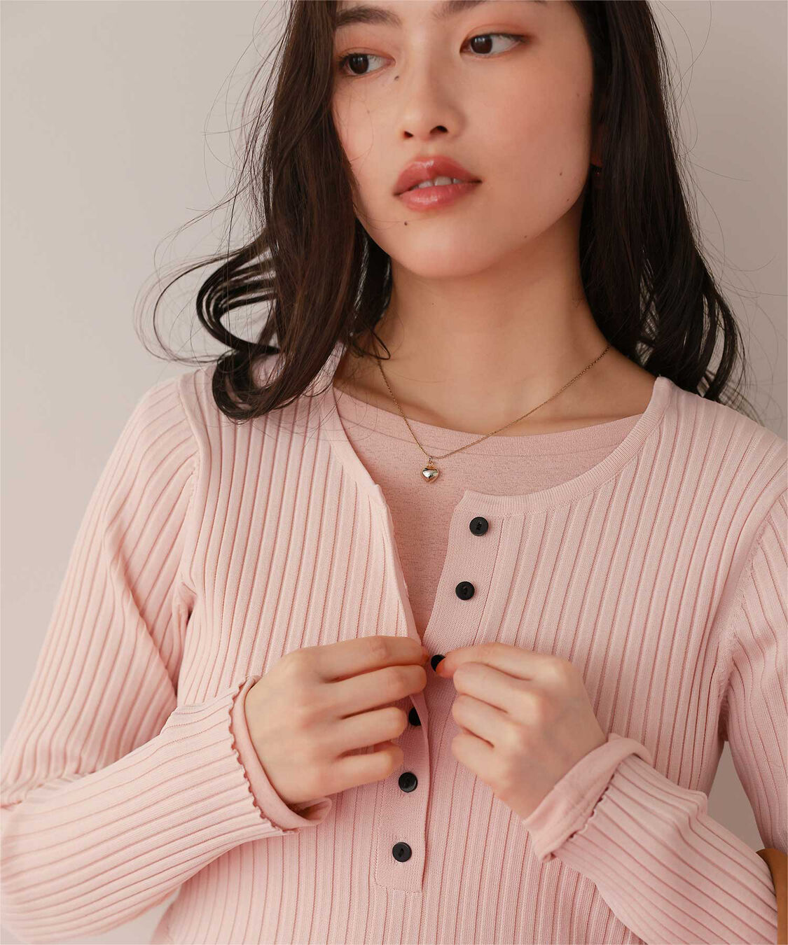 titivate「前後2wayヘンリーネックペプラムニットトップス」|ニット・セーター|