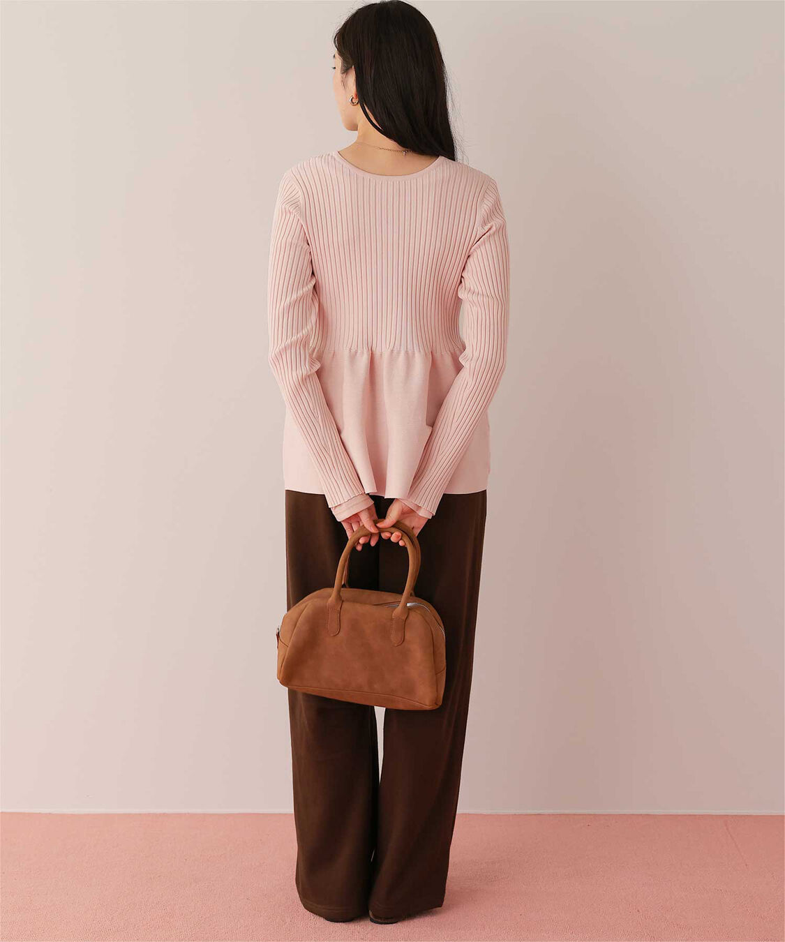 titivate「前後2wayヘンリーネックペプラムニットトップス」|ニット・セーター|