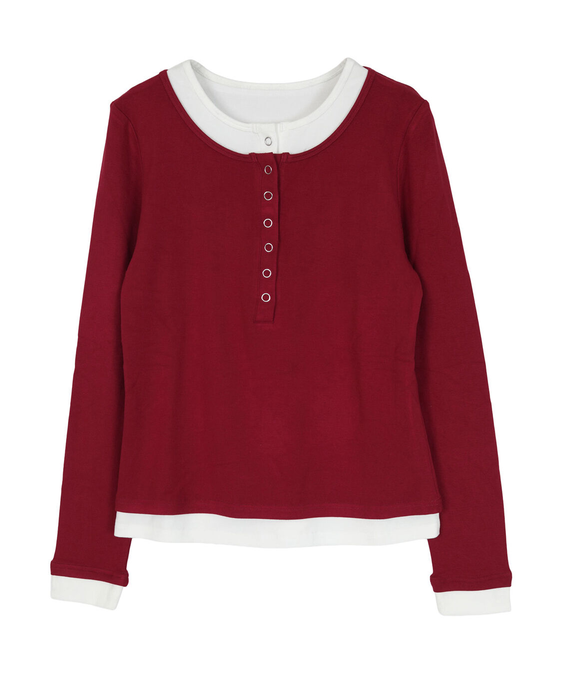 miette「レイヤード風ヘンリーネックトップス」|Tシャツ・カットソー|