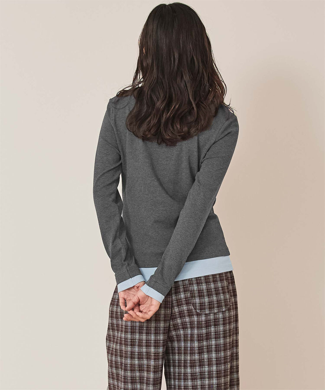 miette「レイヤード風ヘンリーネックトップス」|Tシャツ・カットソー|