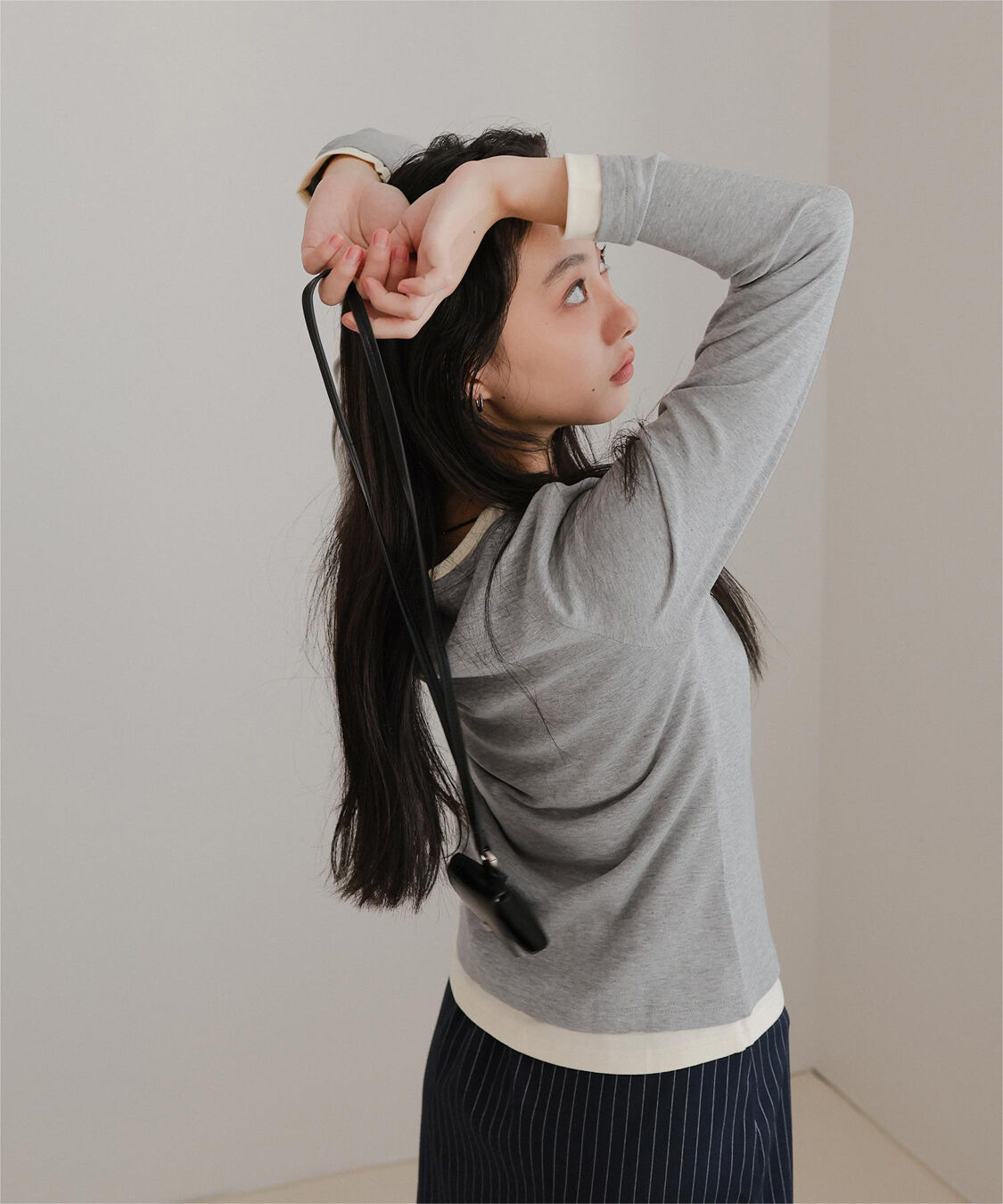 miette「レイヤード風ヘンリーネックトップス」|Tシャツ・カットソー|