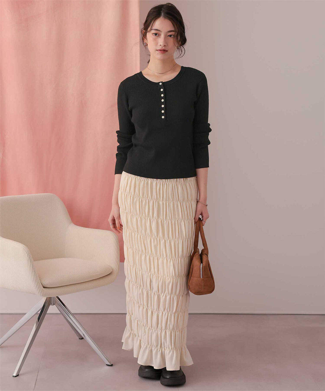 titivate「前後2wayUVケア/抗ピルヘンリーネックリブニット」|ニット・セーター|