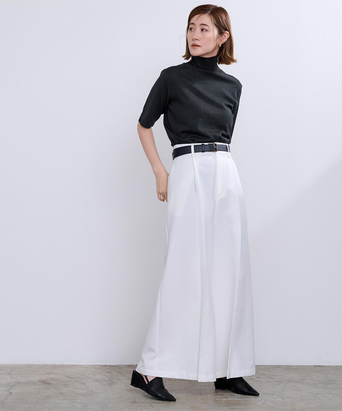 ur's「ハイネックハーフスリーブフィットニット」|ニット・セーター|