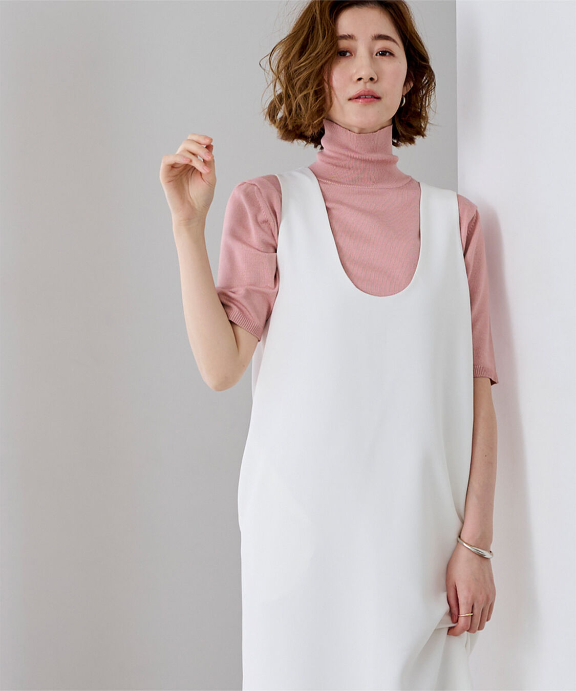 ur's「ハイネックハーフスリーブフィットニット」|ニット・セーター|