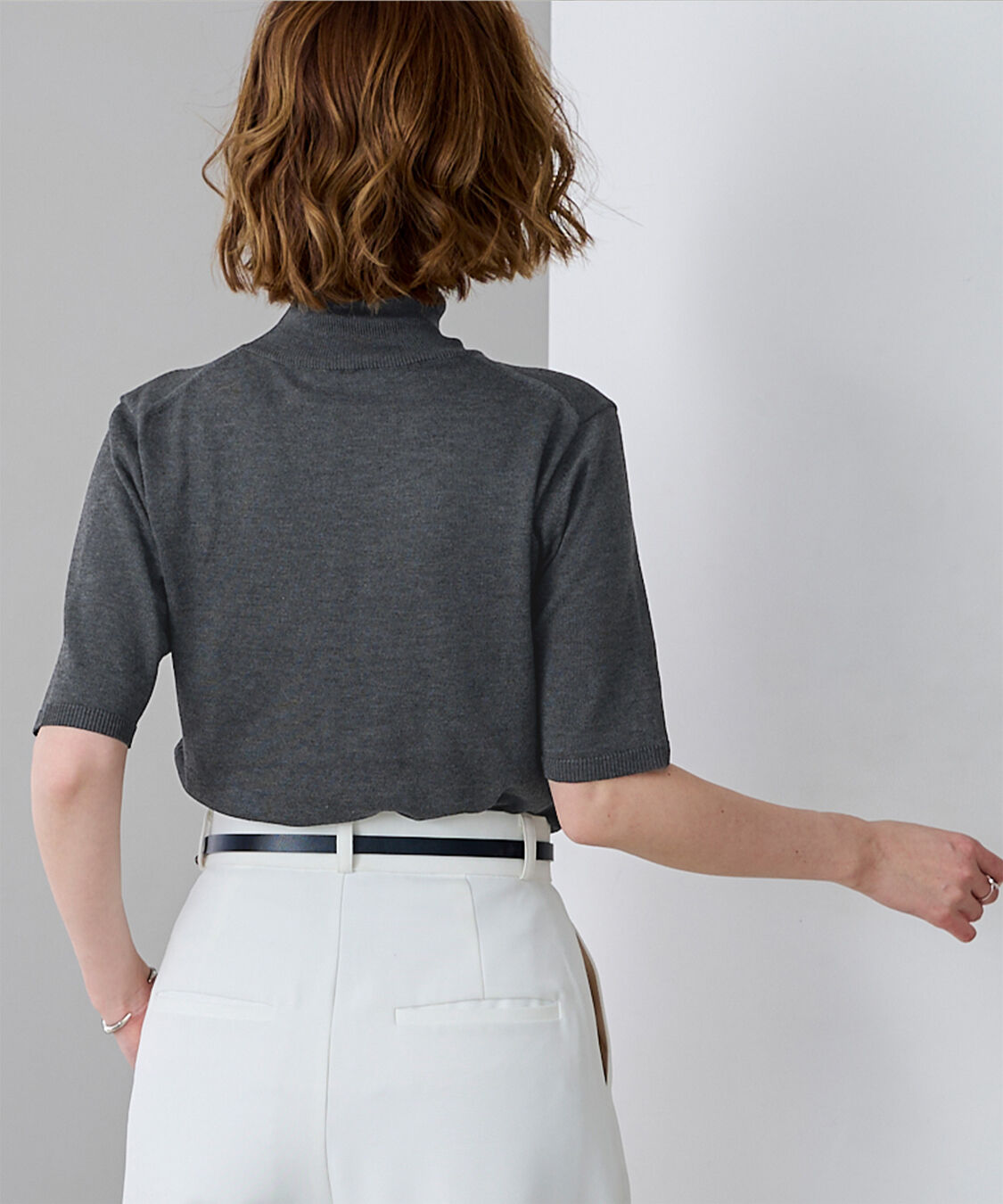 ur's「ハイネックハーフスリーブフィットニット」|ニット・セーター|