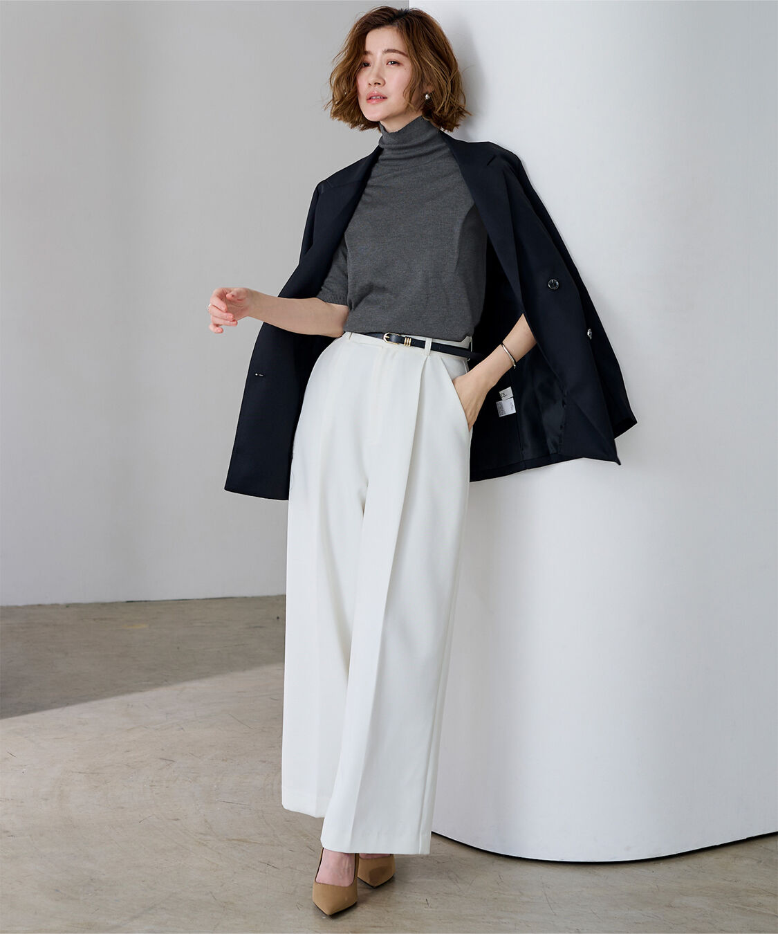 ur's「ハイネックハーフスリーブフィットニット」|ニット・セーター|