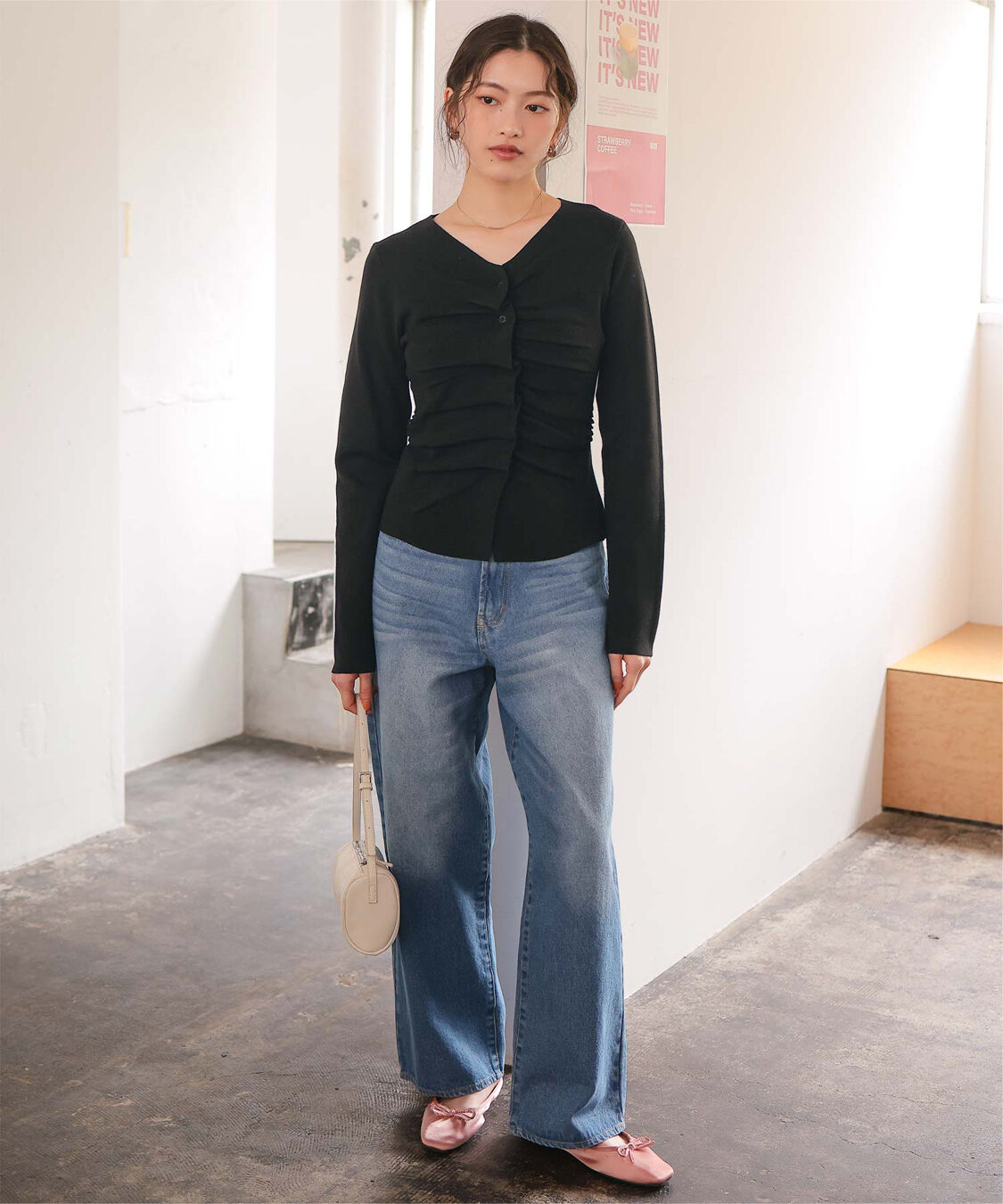 titivate「フロントギャザーニットトップス」|ニット・セーター|