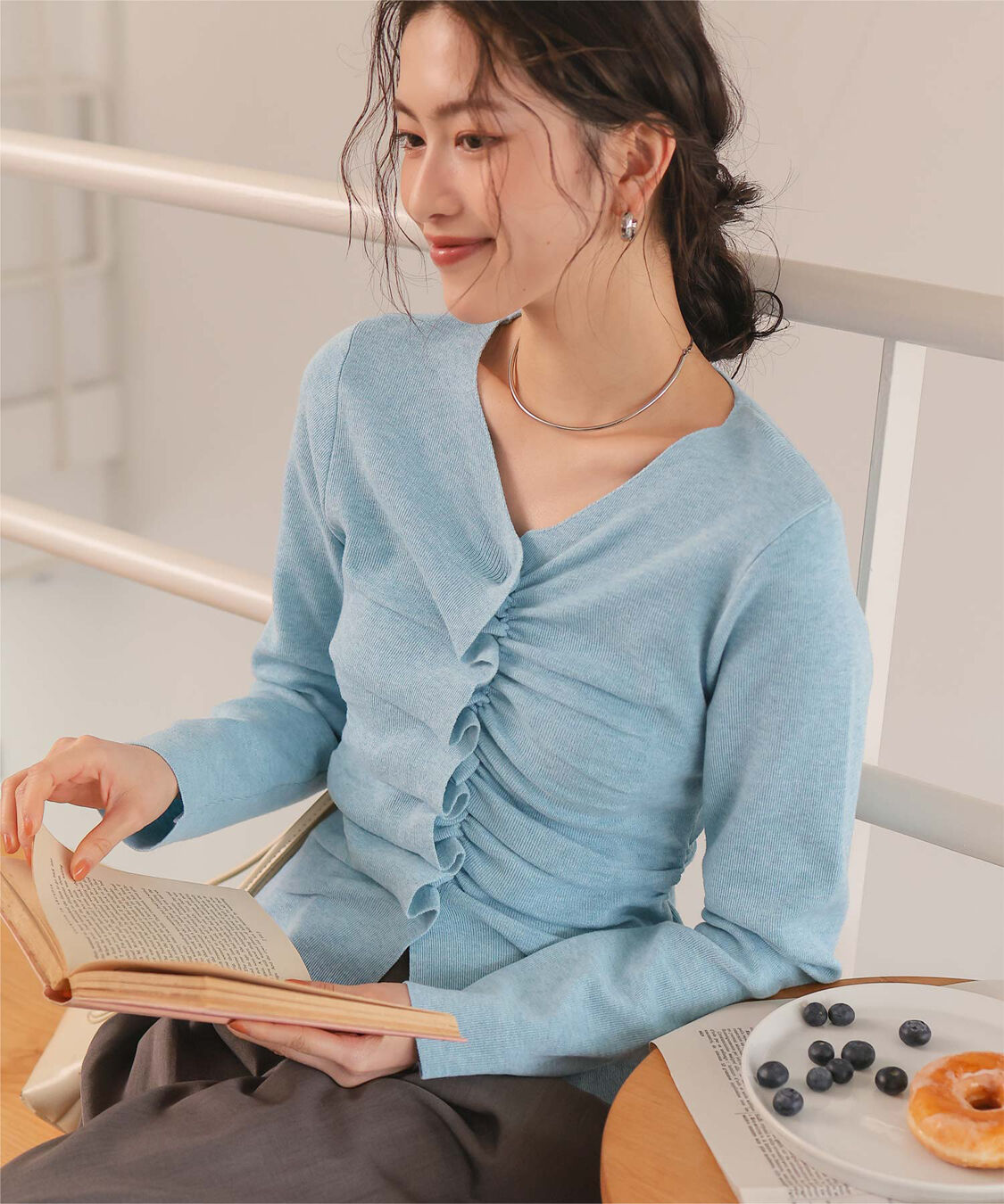 titivate「フロントギャザーニットトップス」|ニット・セーター|