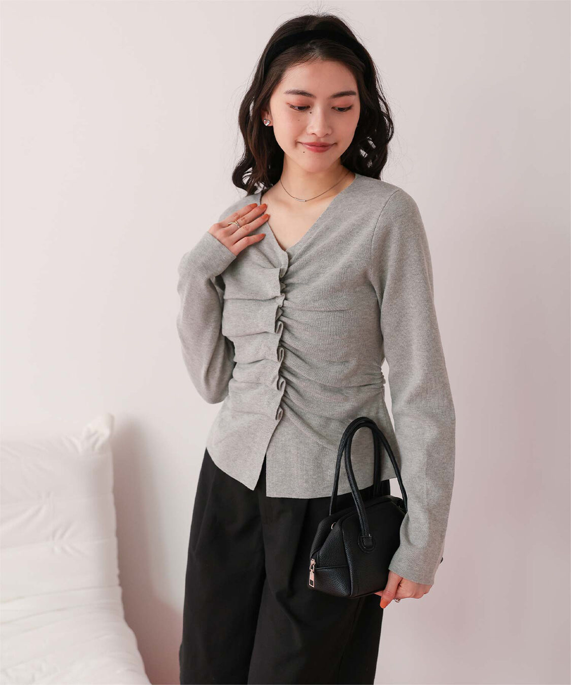 titivate「フロントギャザーニットトップス」|ニット・セーター|