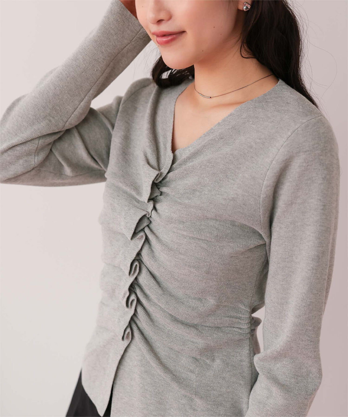 titivate「フロントギャザーニットトップス」|ニット・セーター|