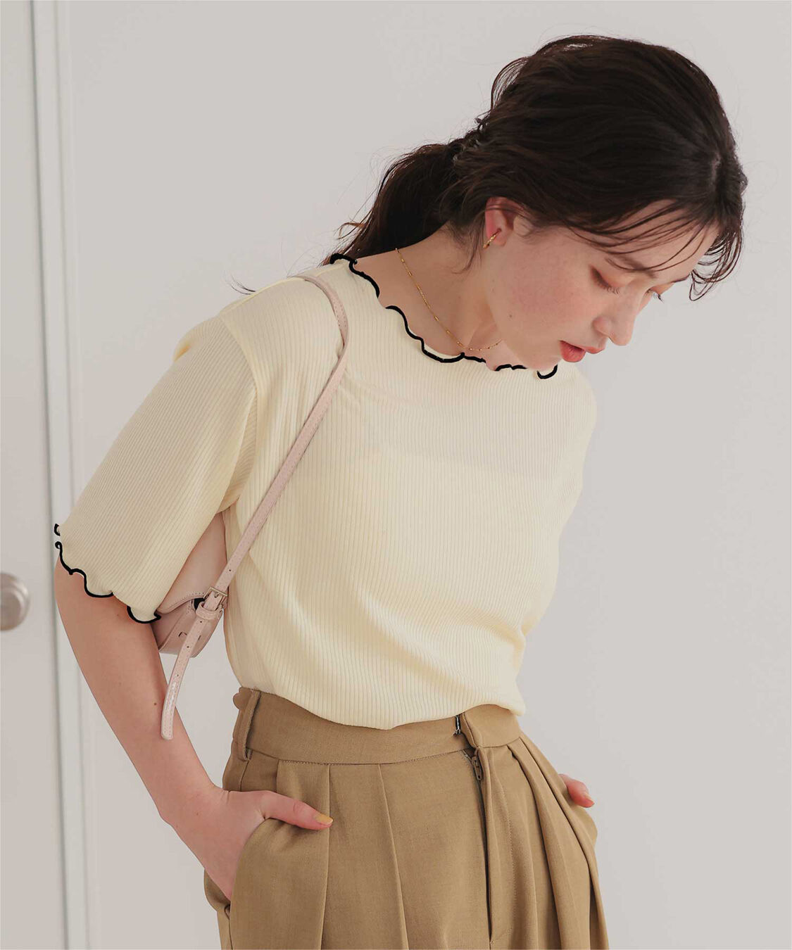 titivate「機能性リブカットソーメロートップス」|Tシャツ・カットソー|